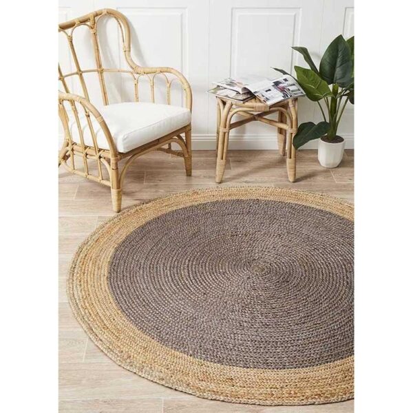 Atrium Polo Round Jute Rug, 200cm, Chocolate - Image 6