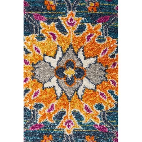 Babylon Viridis Bohemian Round Rug, 240cm, Blue - Image 6