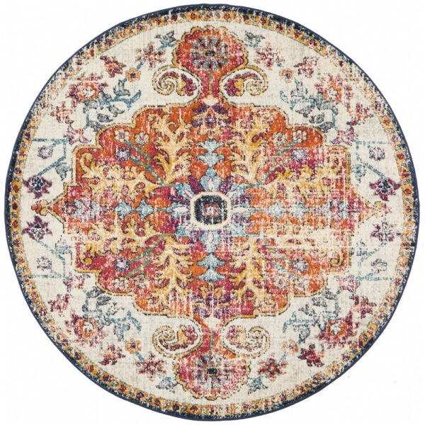 Evoke Carnival Turkish Made Oriental Round Rug, 240cm