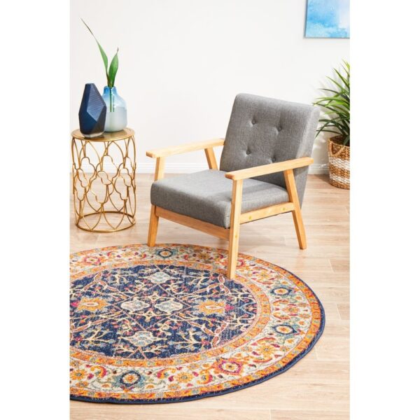 Evoke Splash Turkish Made Oriental Round Rug, 240cm, Multi - Image 8