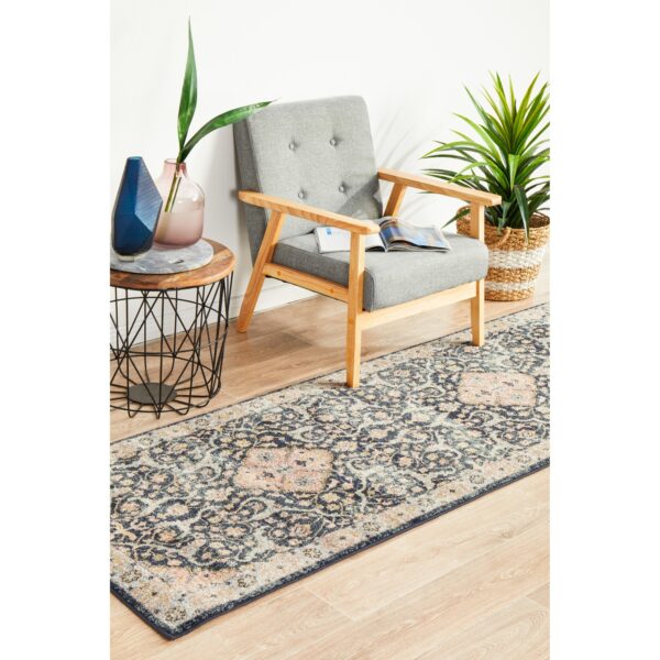 Legacy No.858 Bohemian Runner Rug, 400x80cm, Salmon / Midnight - Image 2