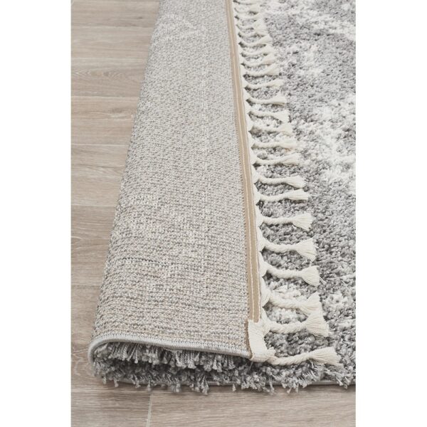 Saffron Jamila Fringed Shag Rug, 240x330cm, Silver - Image 7