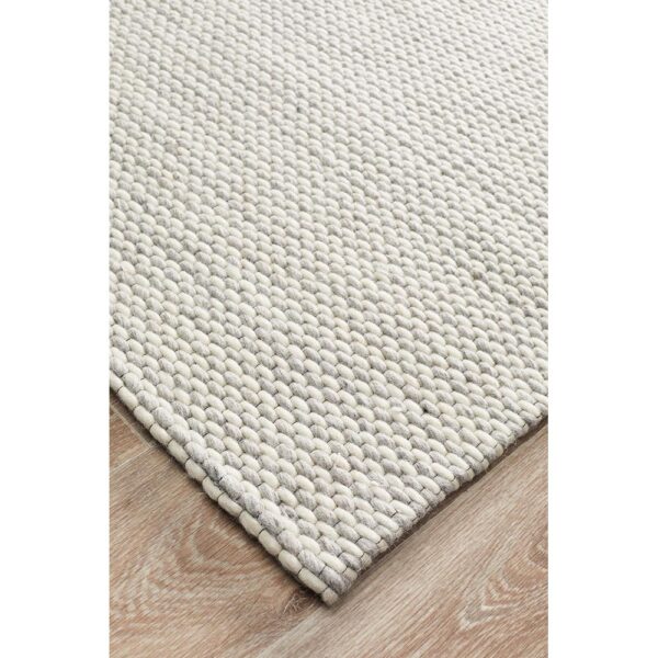 Studio Oskar Handwoven Felted Wool Rug, 190x280cm, Silver - Image 2