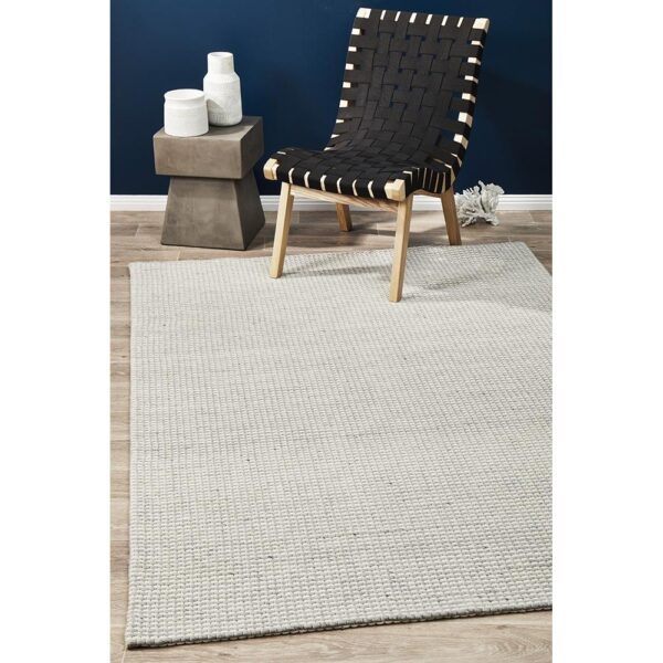 Studio Oskar Handwoven Felted Wool Rug, 190x280cm, Silver - Image 7