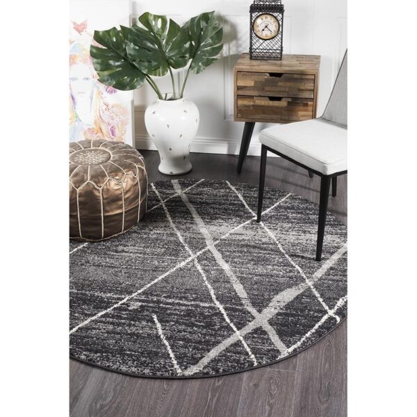 Oasis Noah Modern Round Rug, 240cm, Charcoal - Image 5